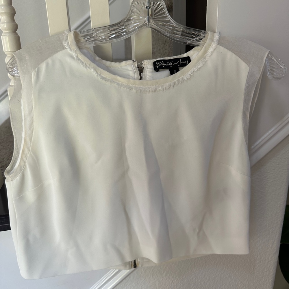 Elizabeth and James Women's White Sleeveless Top